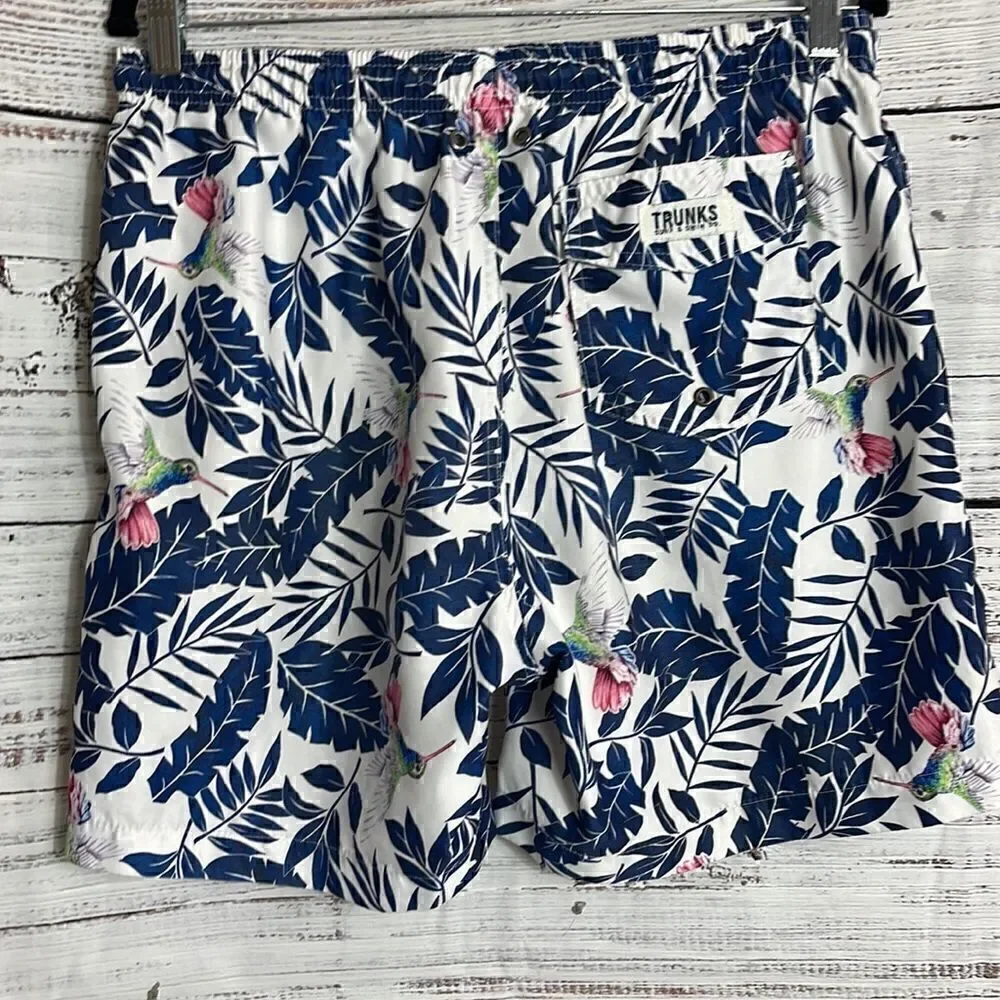 Trunk surf and swim Co mens swim trunk size L drawstring tropical‎